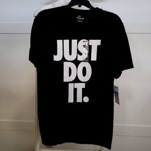 BNWT NIKE Just Do It Big Logo Tee (Medium, Black (White Logo))